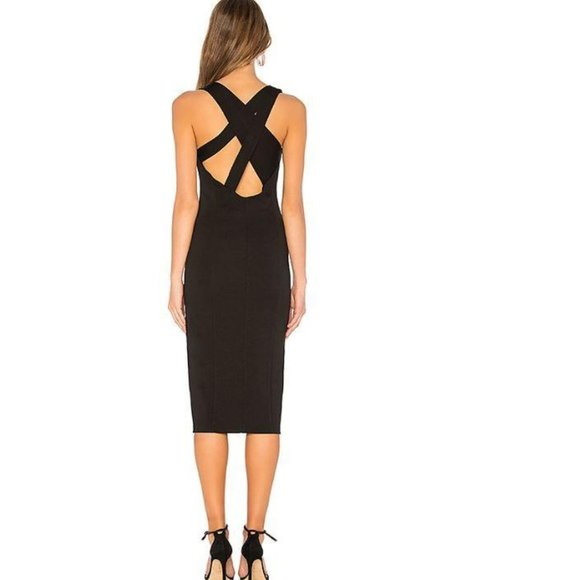 NWT NBD Zeke Midi Dress in Black S - Picture 2 of 4